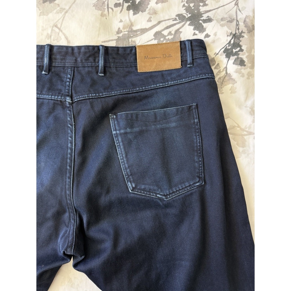 Massimo Dutti Slim Fit Jeans Dark Navy Men's Denim Pants Made In Morocco